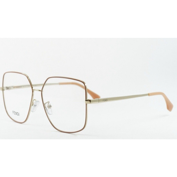 Fendi Women's Eyeglasses FE50009U 033 Gold with Pink 57-14 140 Made In Italy - Picture 1 of 4